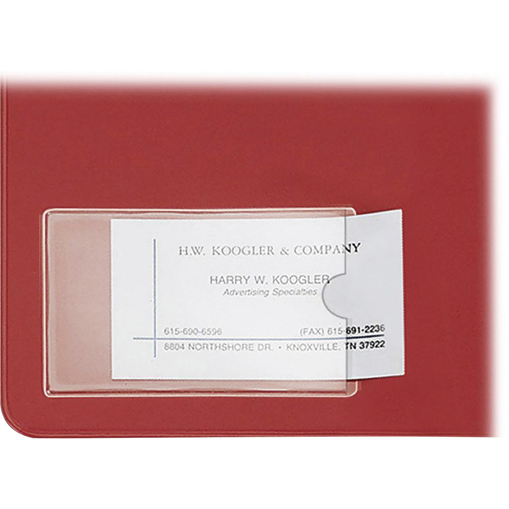 Cardinal HOLDit! Business Card Pockets - Support 3.75" x 2.38" Media - Polypropylene - 10 / Pack - Clear. Picture 2