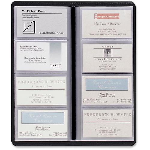 Cardinal Sewn 96 Card File - 96 Capacity - 4.25" Width x 10.38" Length - Black Vinyl Cover. Picture 3