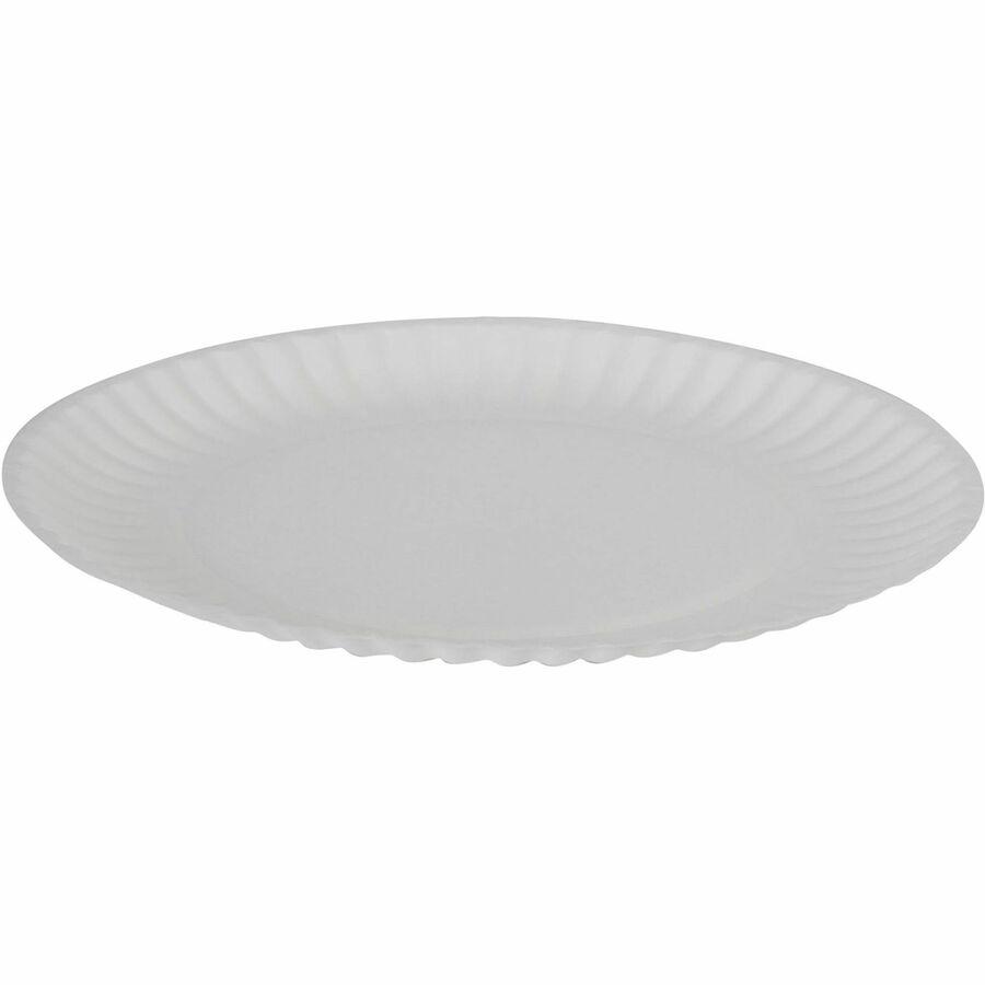 Dixie 9" Uncoated Paper Plates by GP Pro - 250 / Pack - 9" Diameter - White - 4 / Carton. Picture 15