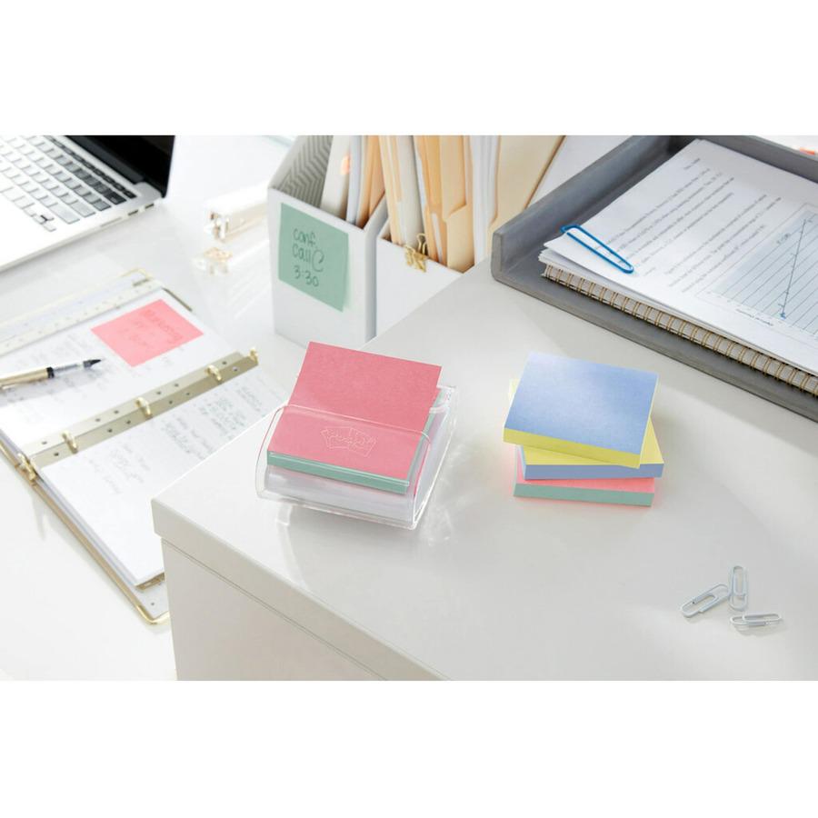 Post-it&reg; Dispenser Notes - 1200 - 3" x 3" - Square - 100 Sheets per Pad - Unruled - Power Pink, Vital Orange, Acid Lime, Aqua Splash - Paper - Refillable, Pop-up, Self-adhesive, Repositionable - 1. Picture 4