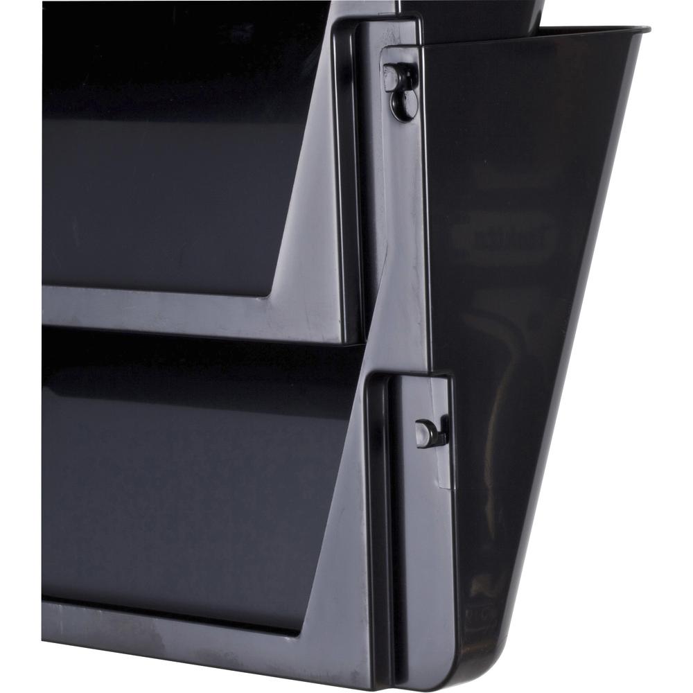 Officemate Wall Mountable Space-Saving Files - 7" Height x 13" Width x 4.1" Depth - Black - Plastic - 2 / Box. Picture 5