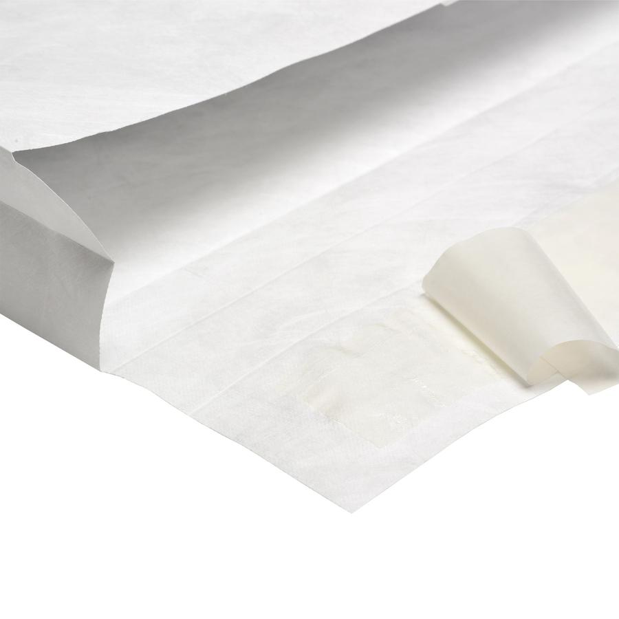 Quality Park Tyvek Plain Expansion Envelopes - Expansion - 10" Width x 13" Length - 1 1/2" Gusset - 14 lb - Self-sealing - Tyvek - 25 / Box - White. Picture 7