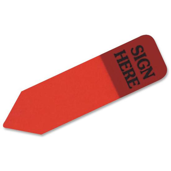 Redi-Tag Sign Here Arrow Flags Dispenser Refills - 720 x Red - 1 7/8" x 9/16" - Arrow - "SIGN HERE" - Red - Removable, Self-adhesive - 720 / Box. Picture 3