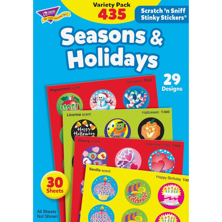 Trend Seasons & Holidays Stickers - 432 x Varied Shape - Self-adhesive - Acid-free, Non-toxic, Photo-safe - Assorted - Paper - 432 / Pack. Picture 2