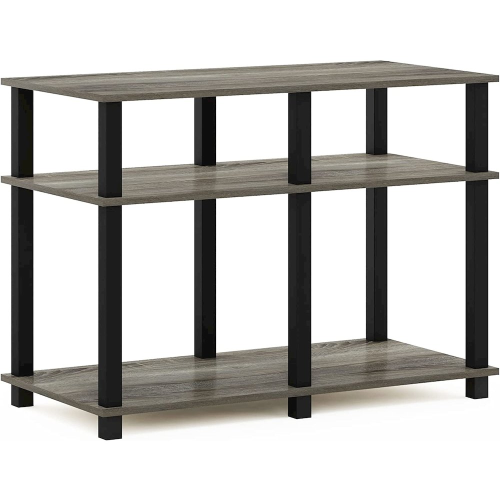 Furinno Romain Turn-N-Tube TV Stand for TV up to 40 Inch, French Oak/Black. Picture 1