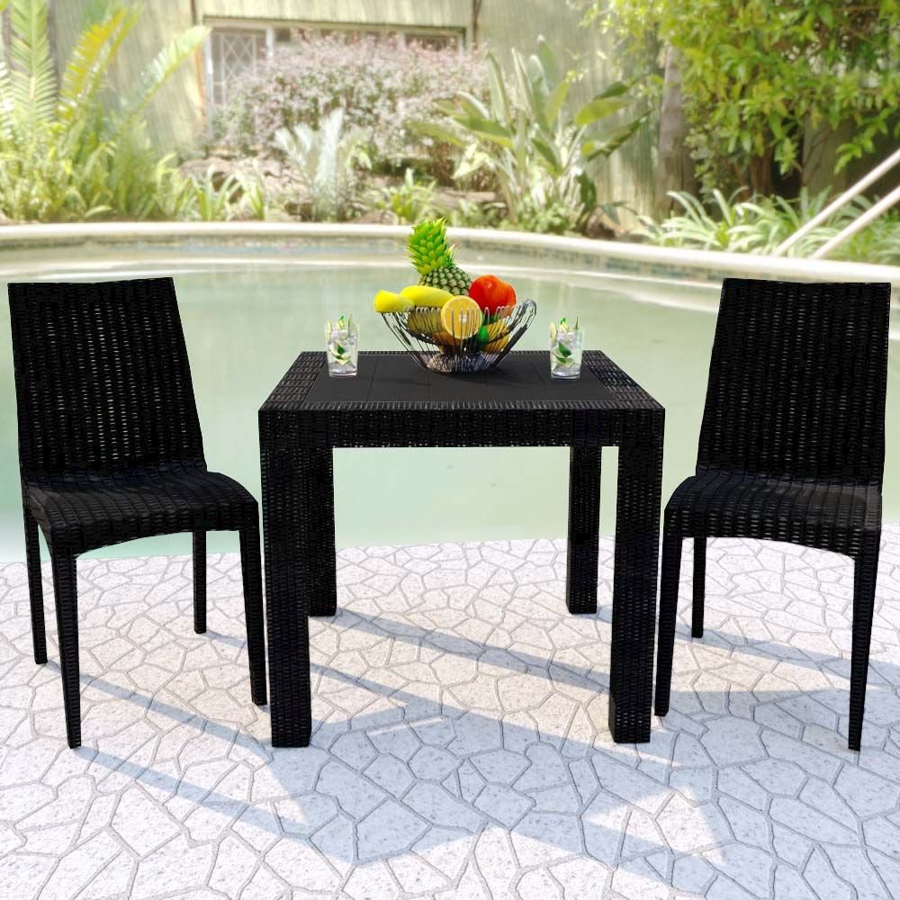 LeisureMod Weave Mace Indoor/Outdoor Dining Chair (Armless), Set of 2 MC19BL2. Picture 2