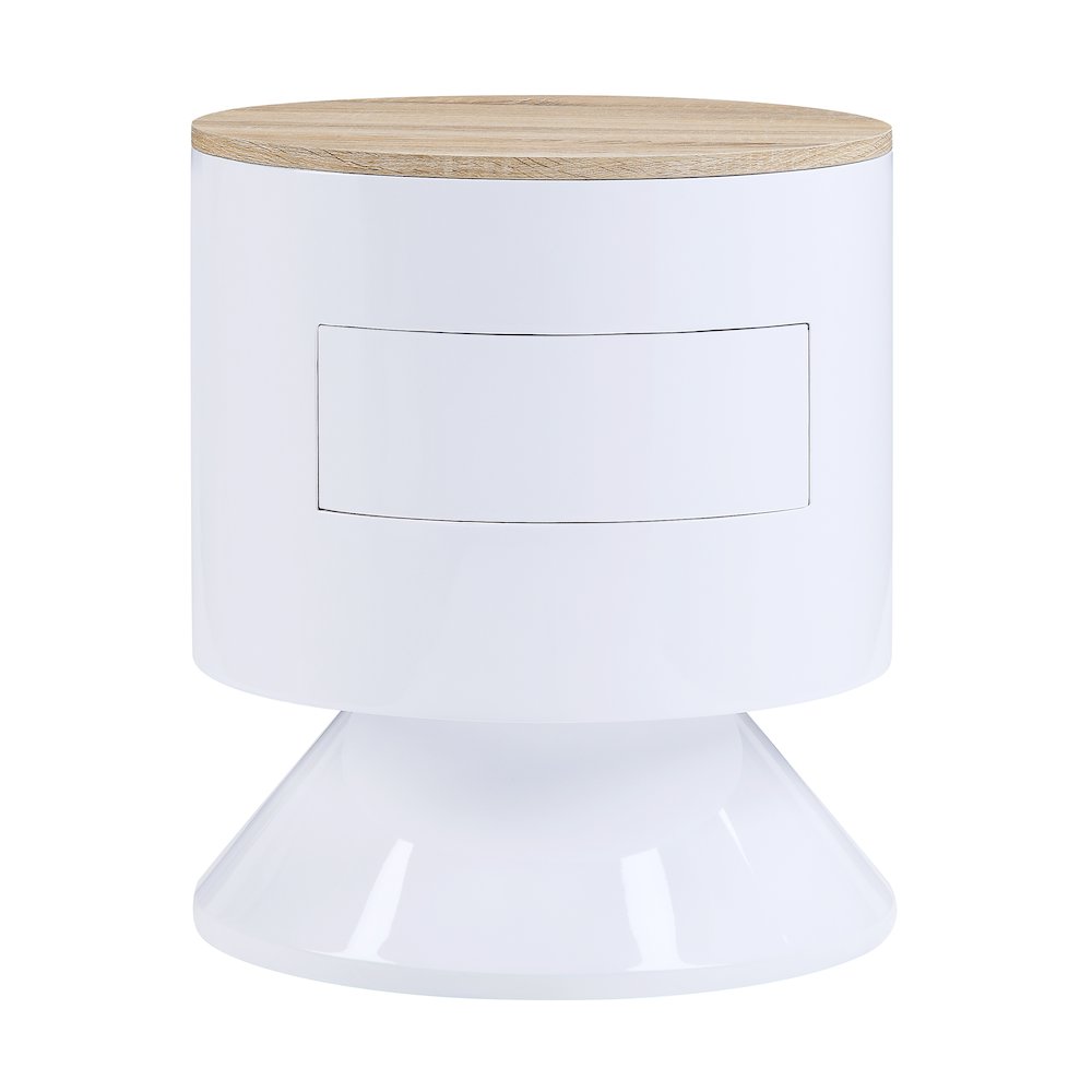Otith Night Table, White High Gloss. Picture 2