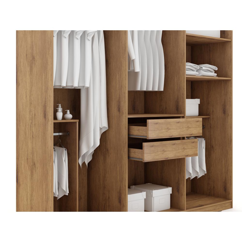 Gramercy Wardrobe Armoire Closet in Nature and Textured Grey. Picture 6