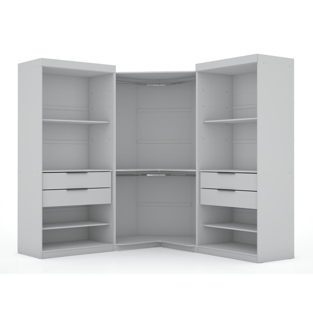 Mulberry Open 3 Sectional Corner Closet - Set of 3 in White. Picture 1