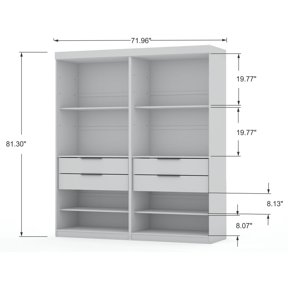 Mulberry Open 2 Sectional Closet - Set of 2 in White. Picture 3