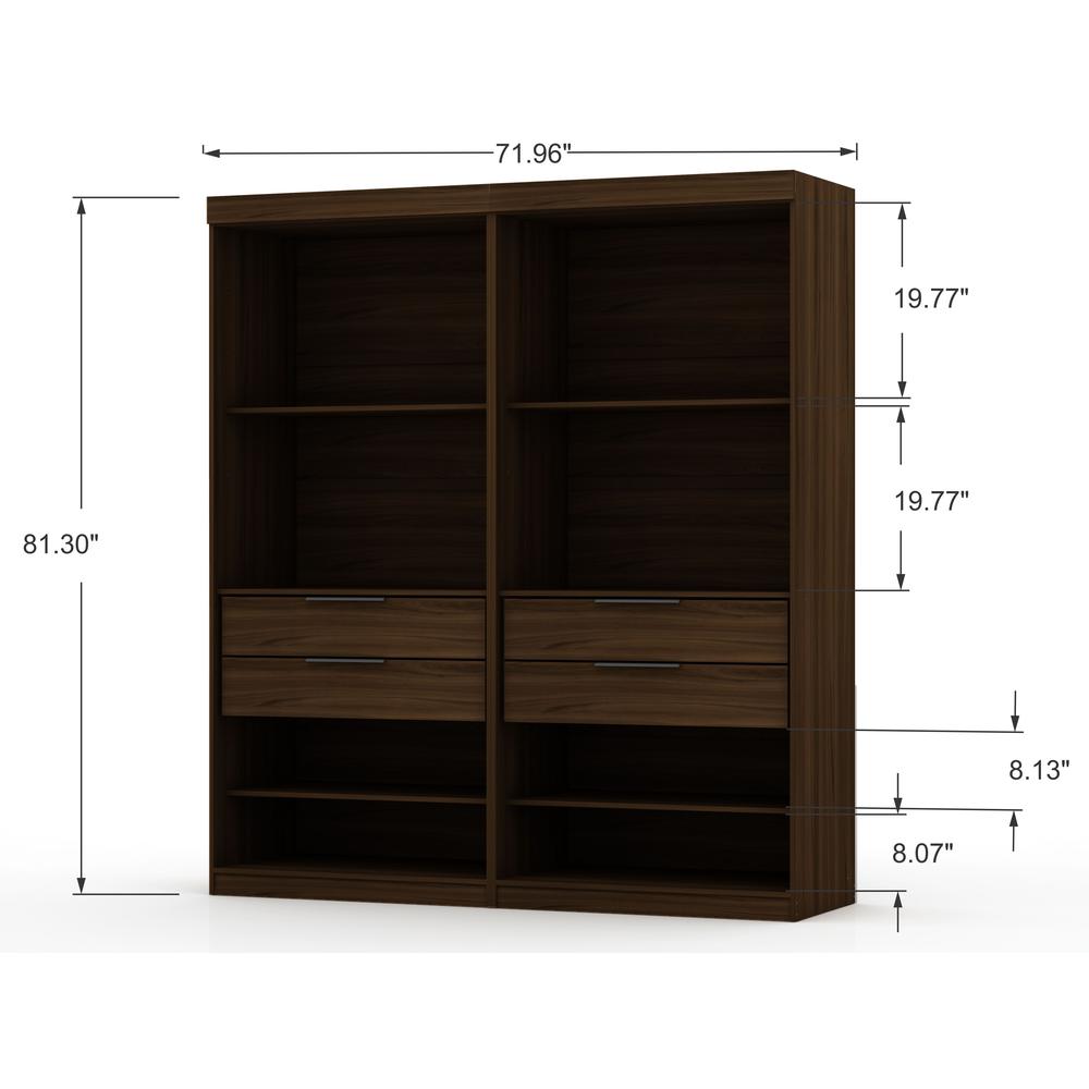 Mulberry Open 2 Sectional Closet - Set of 2 in Brown. Picture 3