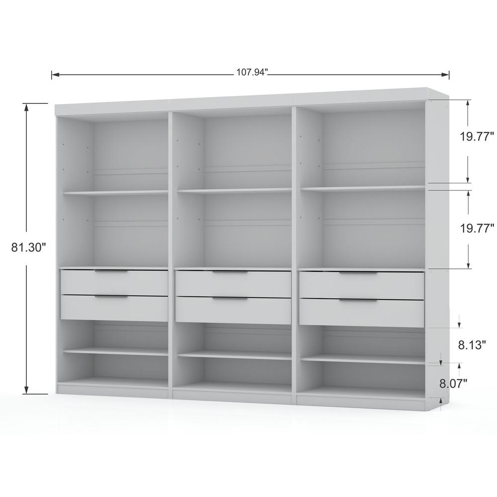 Mulberry Open 3 Sectional Closet - Set of 3 in White. Picture 3