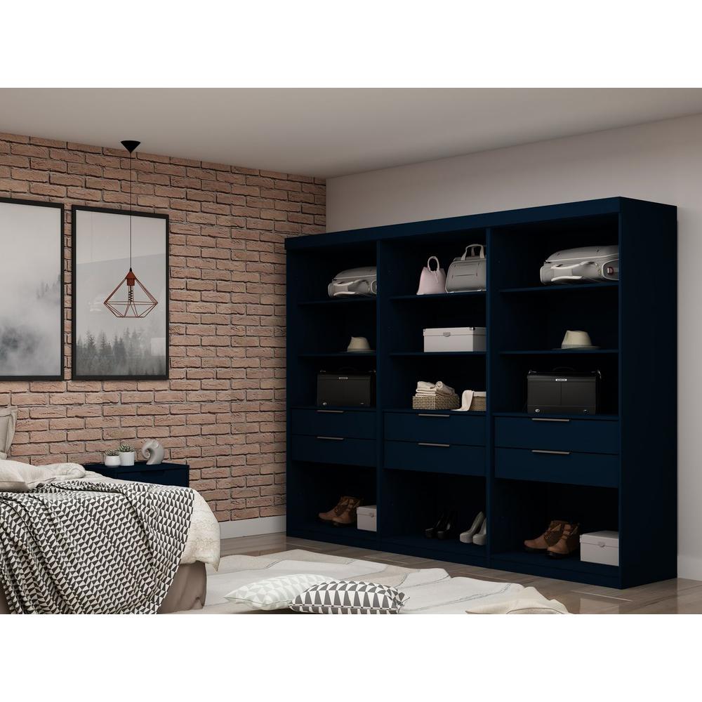 Mulberry Open 3 Sectional Closet - Set of 3 in Tatiana Midnight Blue. Picture 2