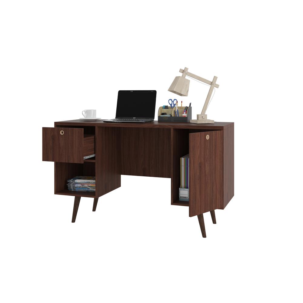 Edgar Office Desk in Dark Brown. Picture 4