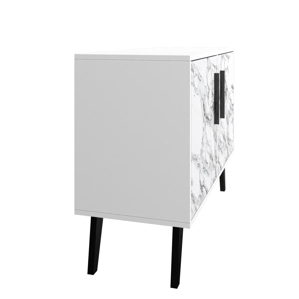 Amsterdam Double Side Table 2.0 in White Marble. Picture 8