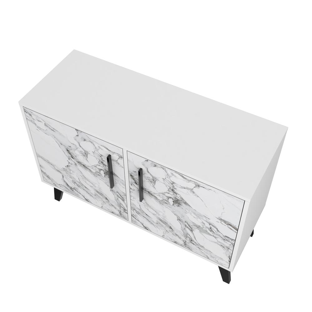 Amsterdam Double Side Table 2.0 in White Marble. Picture 10