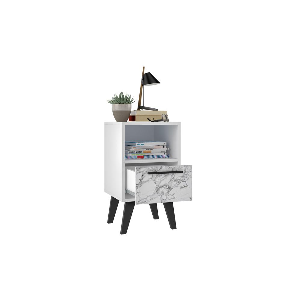 Amsterdam Nightstand 1.0 in White Marble. Picture 4