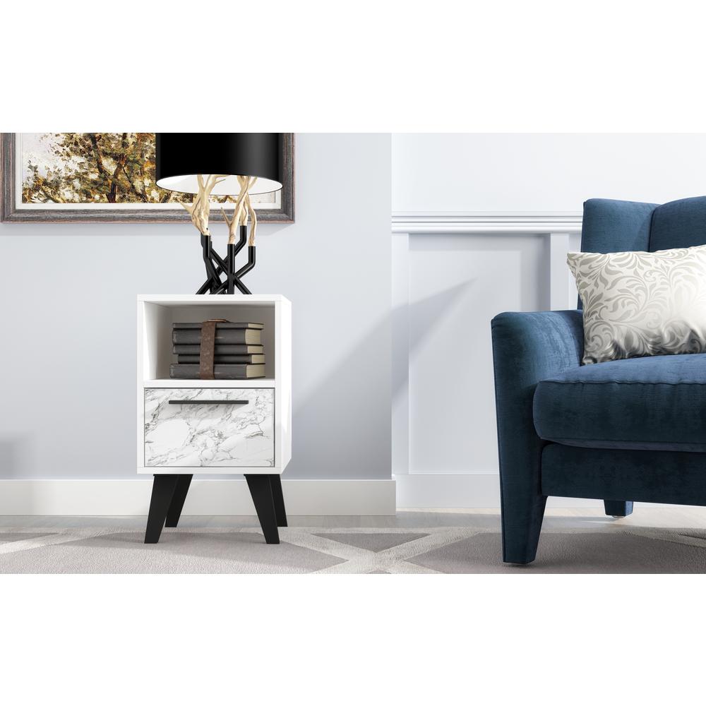 Amsterdam Nightstand 1.0 in White Marble. Picture 5