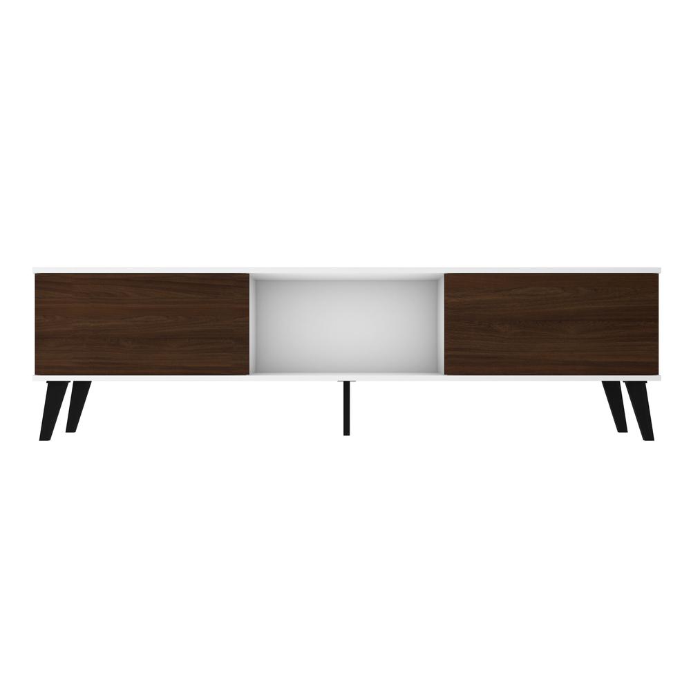 Doyers 70.87 TV Stand in White and Nut Brown. Picture 1