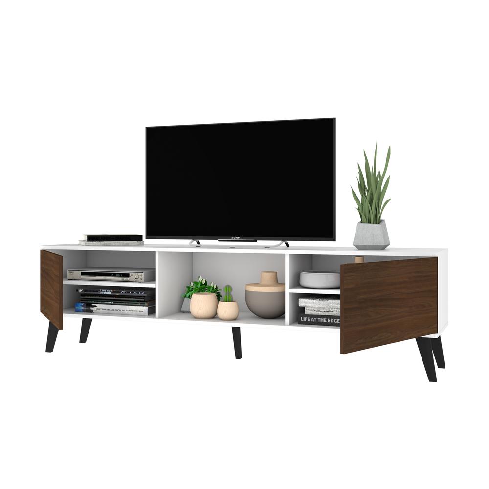 Doyers 70.87 TV Stand in White and Nut Brown. Picture 4