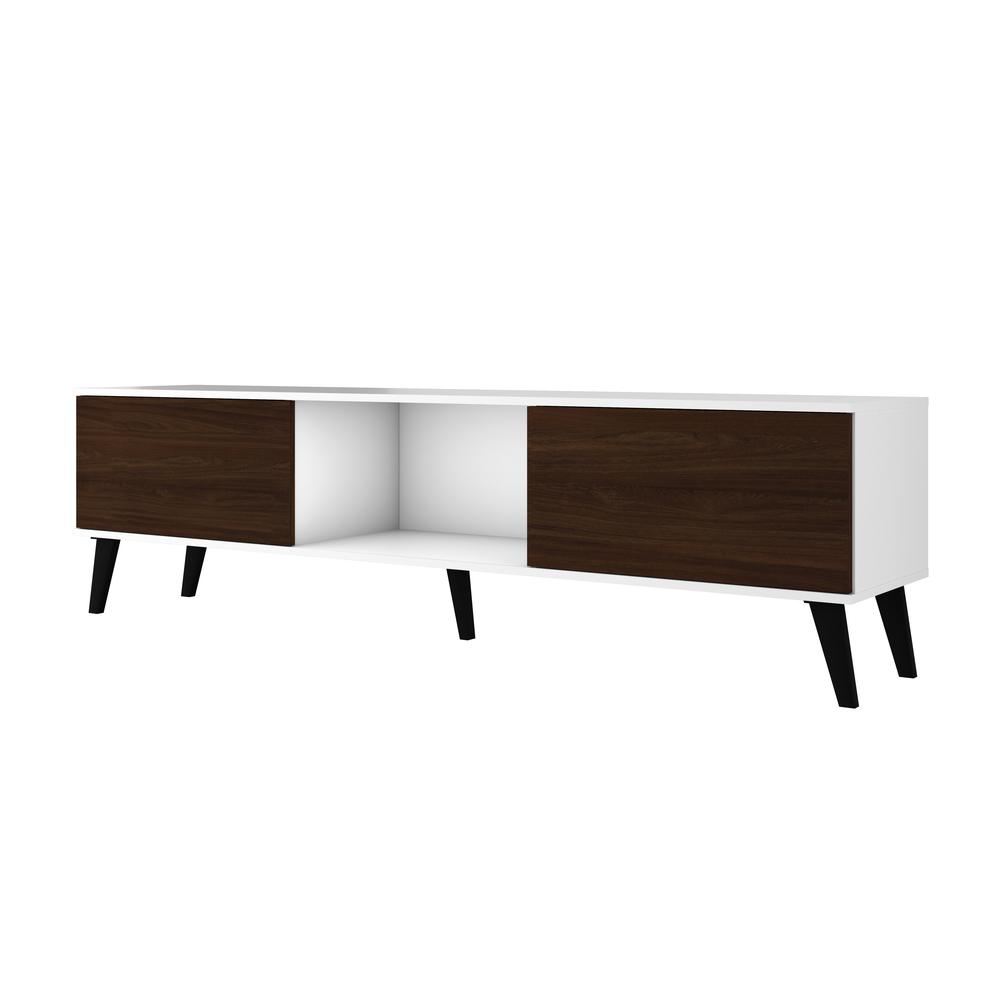 Doyers 70.87 TV Stand in White and Nut Brown. Picture 9