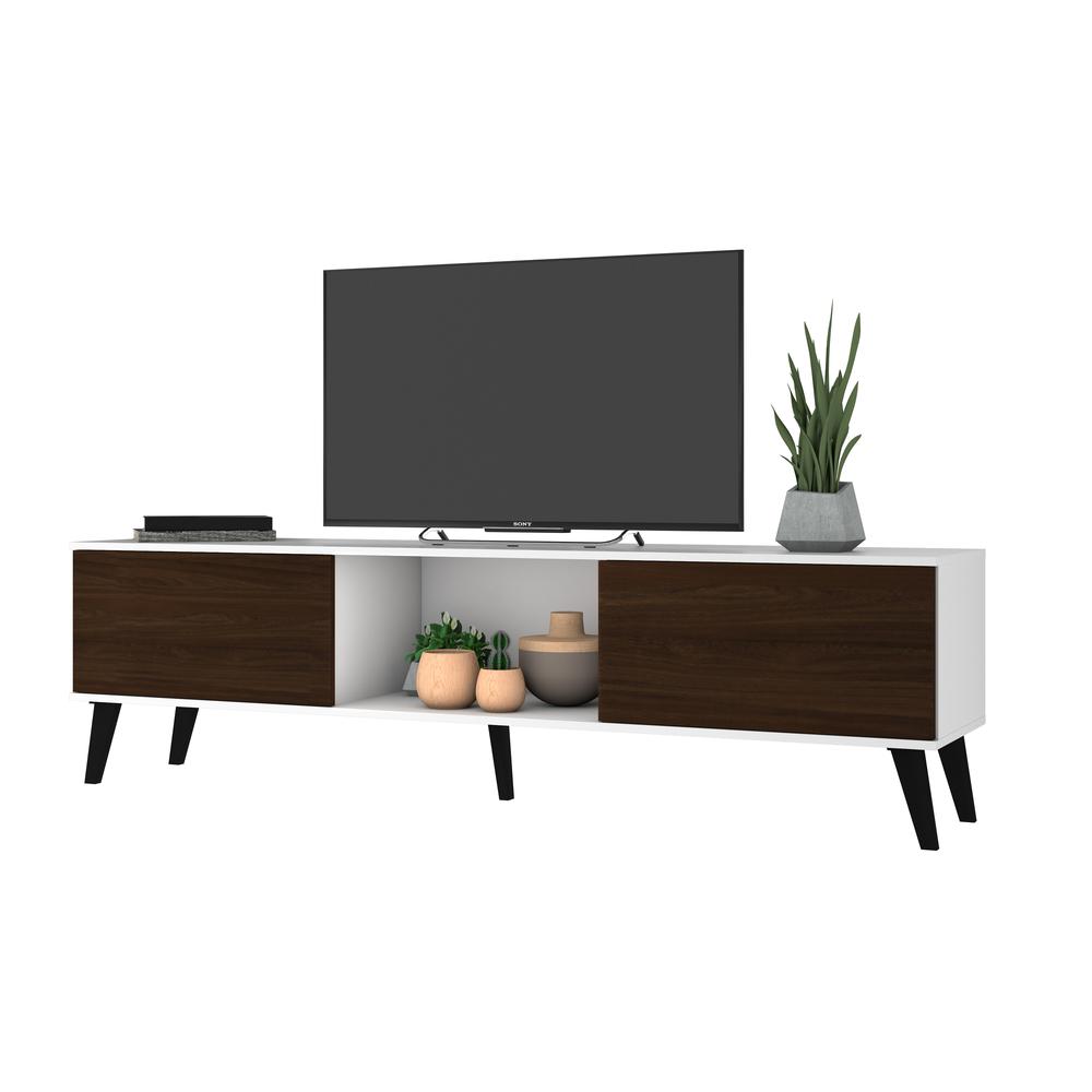 Doyers 70.87 TV Stand in White and Nut Brown. Picture 10