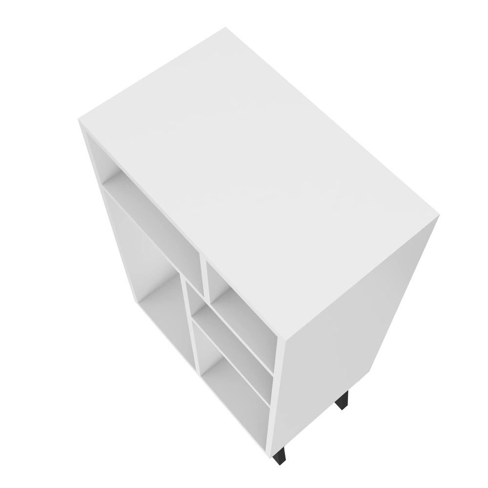 Warren Low Bookcase 3.0 with 5 Shelves  in White with Black Feet. Picture 6