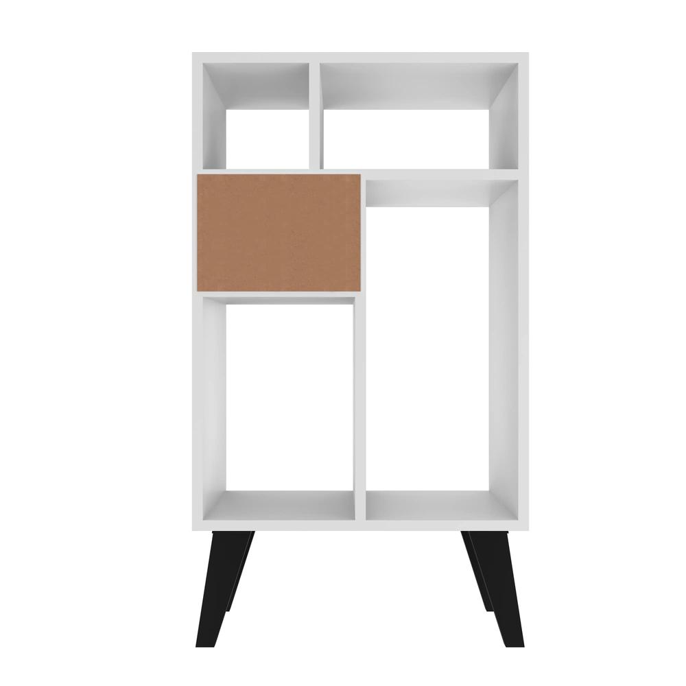 Warren Low Bookcase 3.0 with 5 Shelves  in White with Black Feet. Picture 7