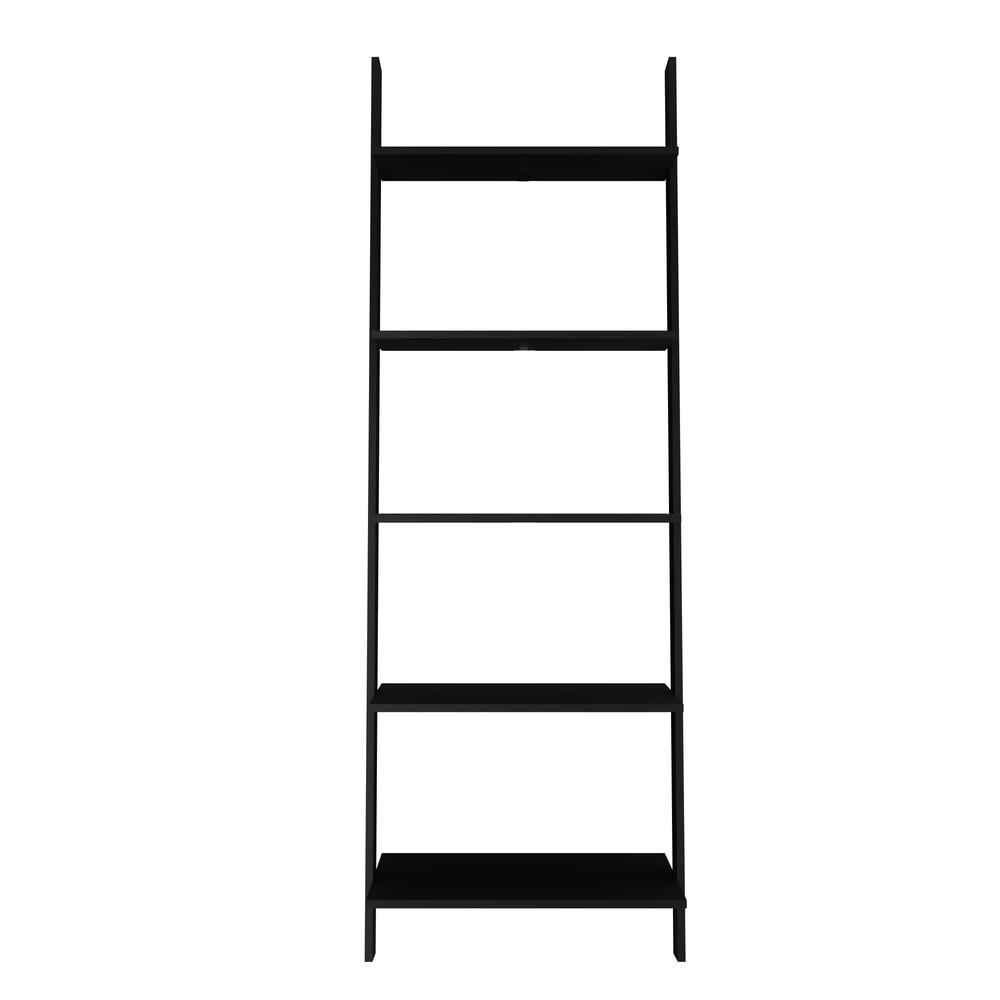 Cooper 5-Shelf Floating  Ladder Bookcase in Black. Picture 7
