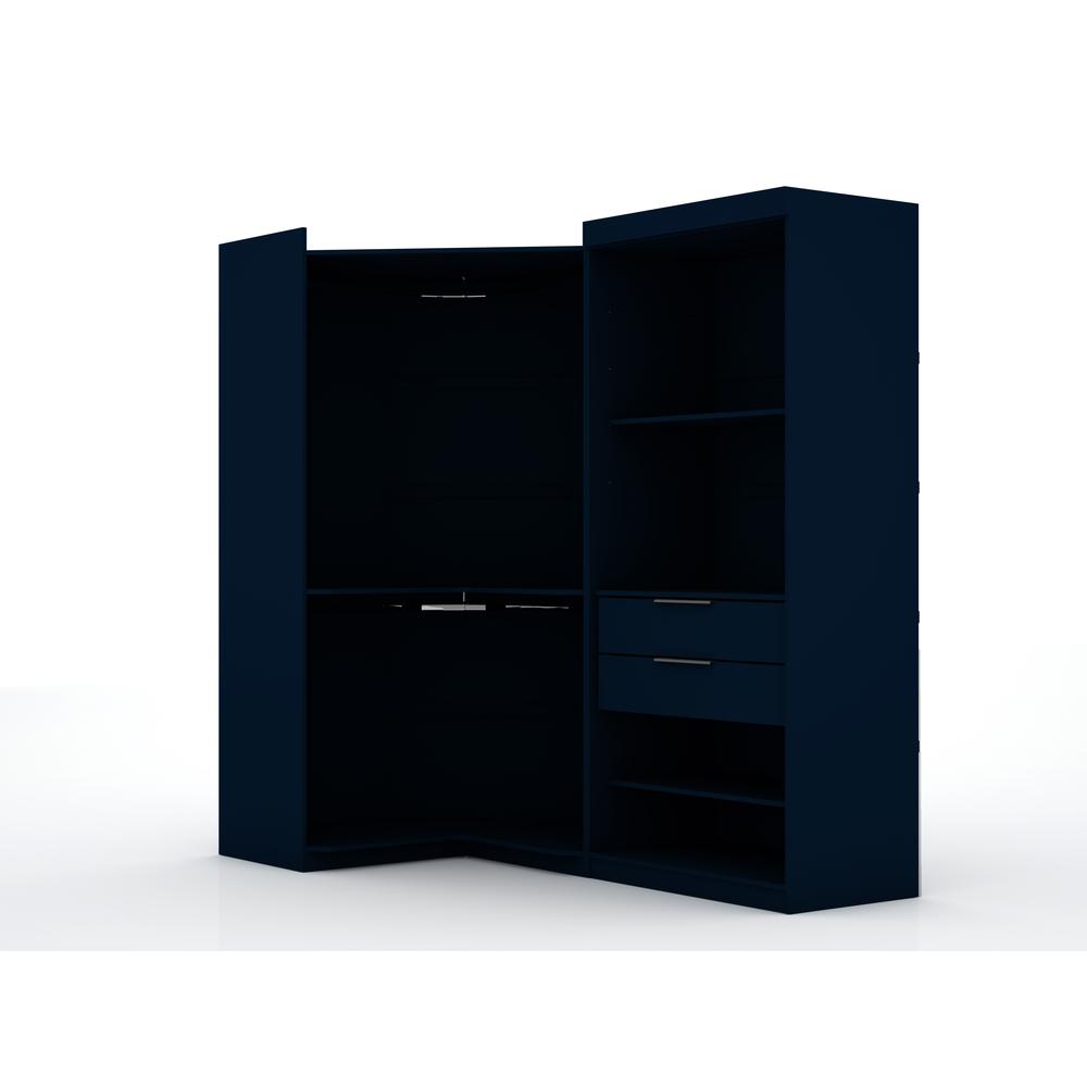 Mulberry Open 2 Sectional Corner Closet - Set of 2 in Tatiana Midnight Blue. Picture 1