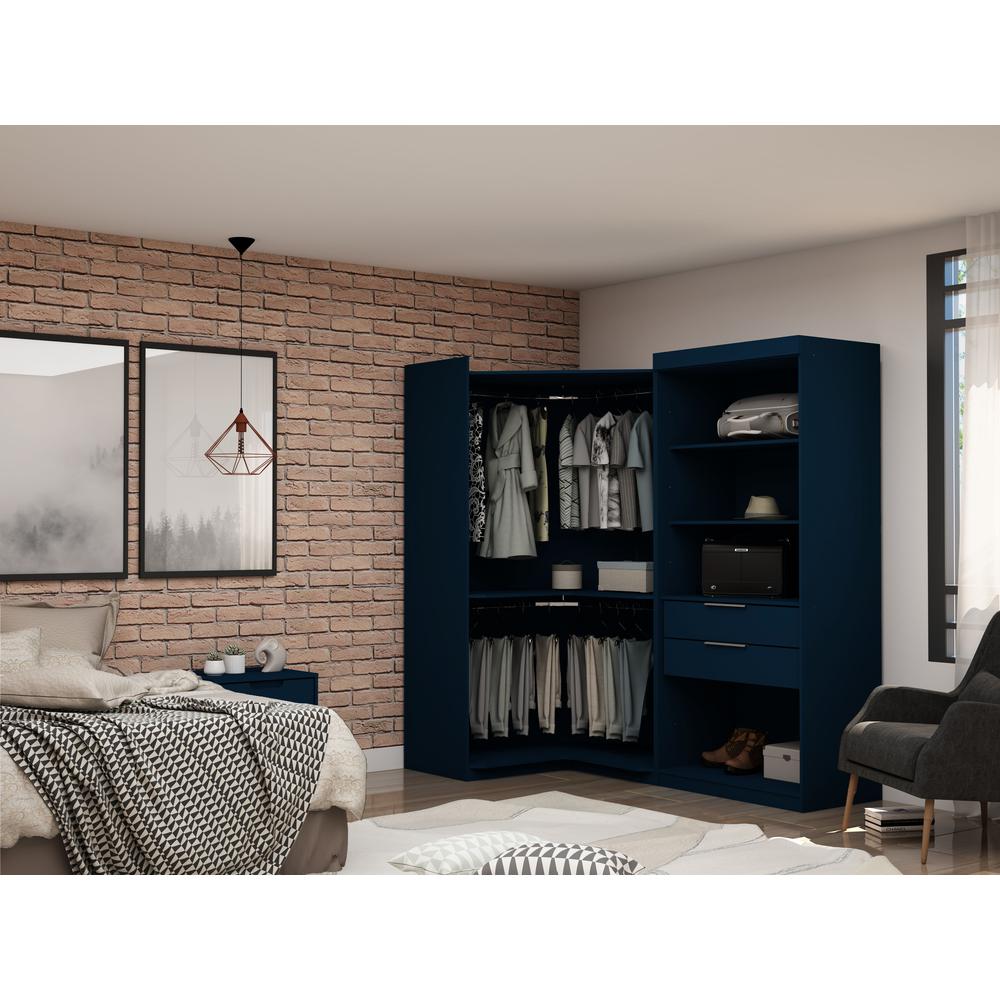 Mulberry Open 2 Sectional Corner Closet - Set of 2 in Tatiana Midnight Blue. Picture 2