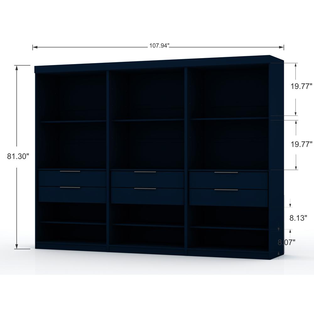Mulberry Open 3 Sectional Closet - Set of 3 in Tatiana Midnight Blue. Picture 3