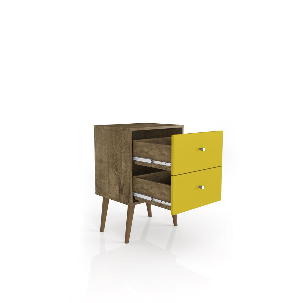 Liberty Nightstand 2 0 In Rustic Brown And Yellow