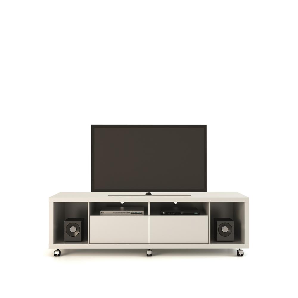 Cabrini TV Stand and Floating Wall TV Panel 1.8 in White Gloss. Picture 4
