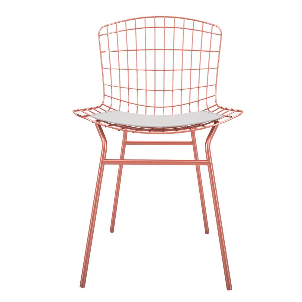 Madeline Chair, Set of 2 with Seat Cushion in Rose Pink Gold and White. Picture 8