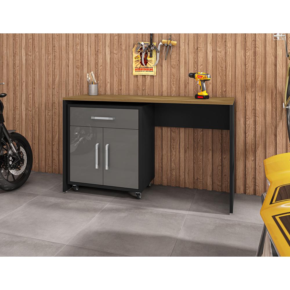Eiffel Garage Work Station Set of 2 in Matte Black and Grey. Picture 2