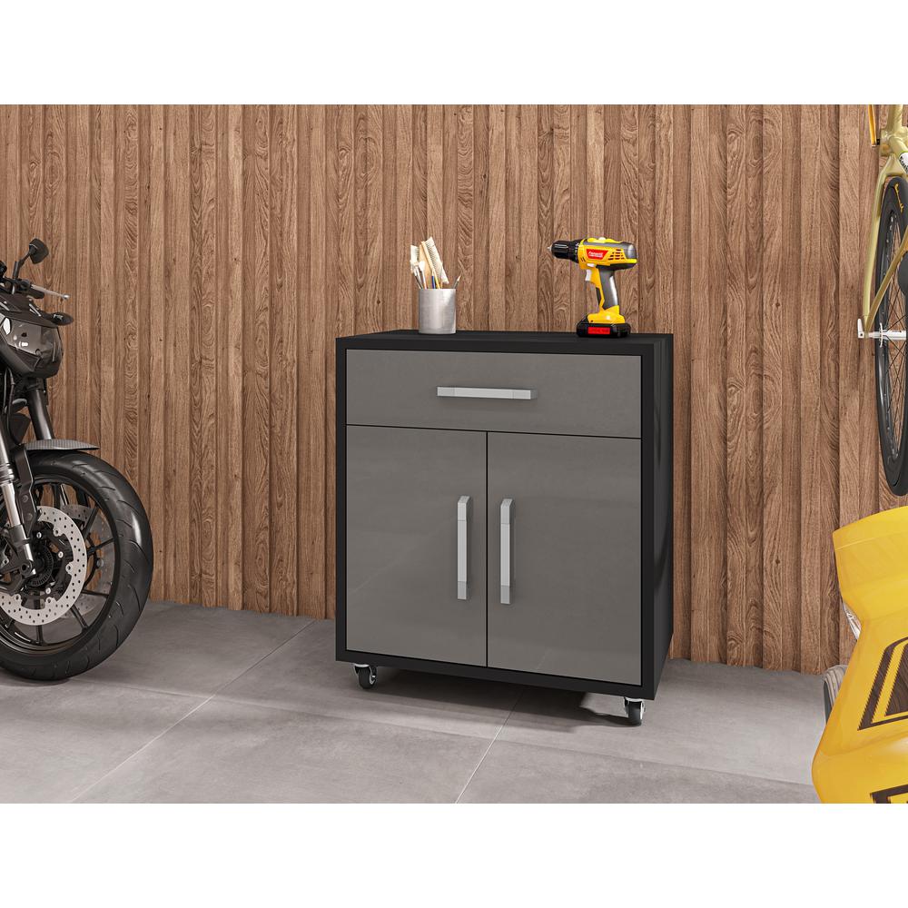 Eiffel Garage Work Station Set of 2 in Matte Black and Grey. Picture 16