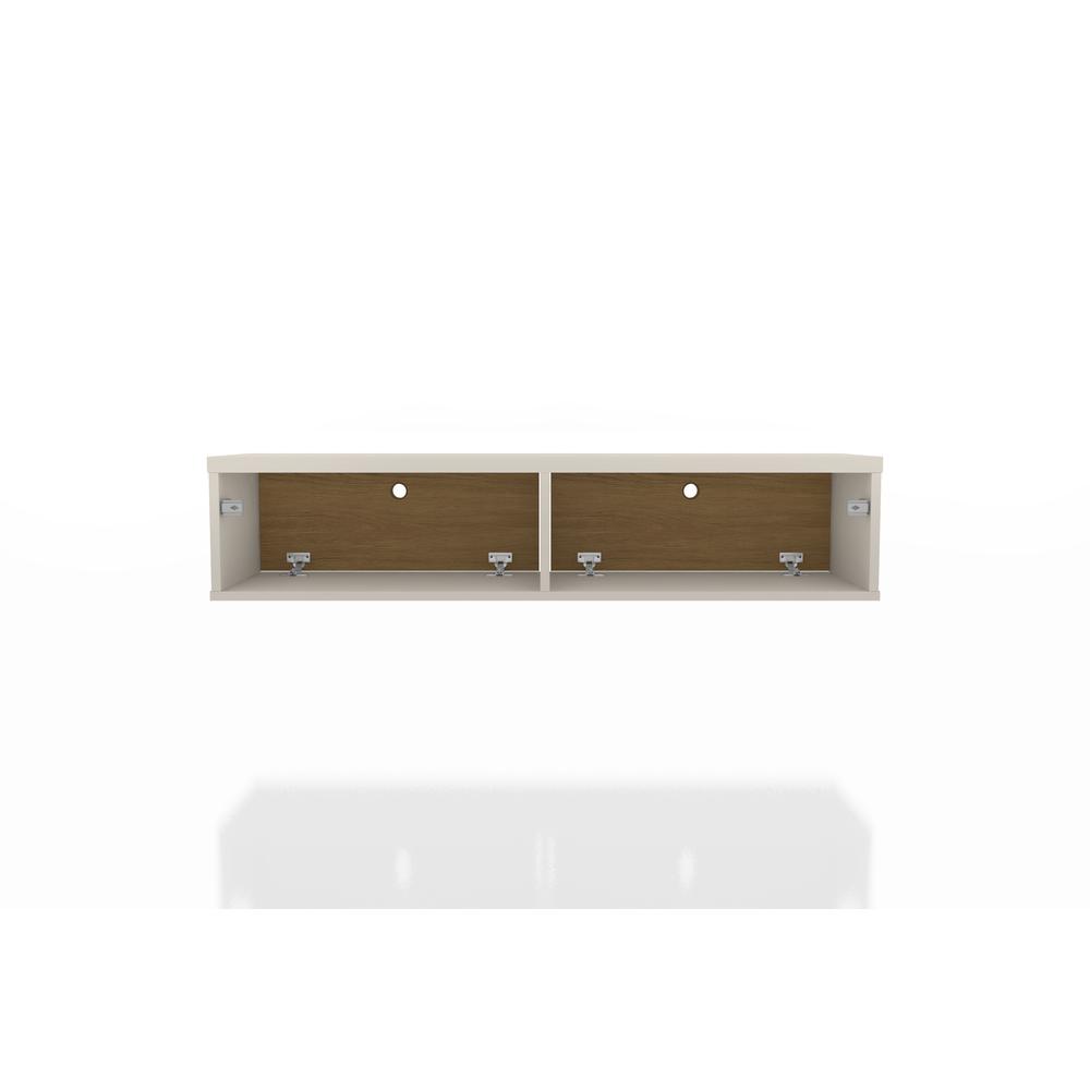Liberty 42.28 Floating Office Desk in Off White and Cinnamon. Picture 7
