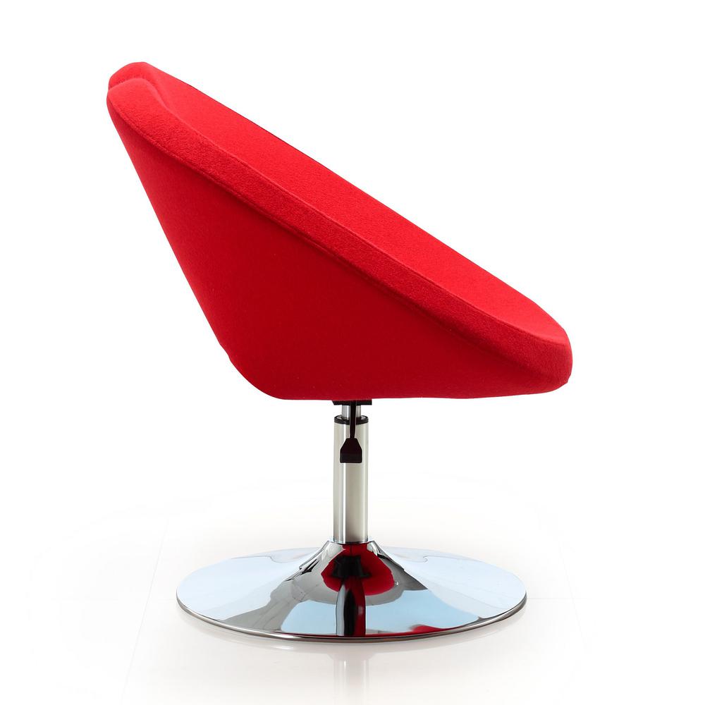 Perch Adjustable Chair in Red and Polished Chrome (Set of 2). Picture 5