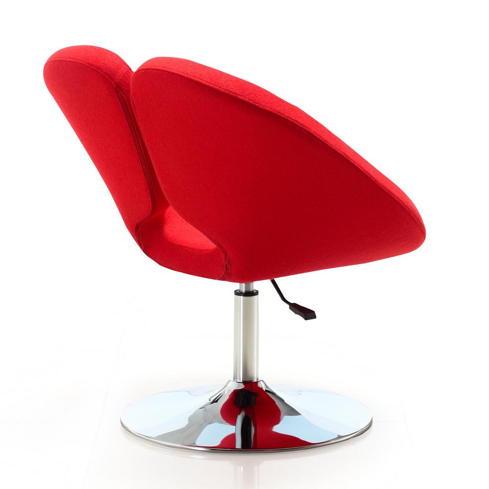 Perch Adjustable Chair in Red and Polished Chrome (Set of 2). Picture 6