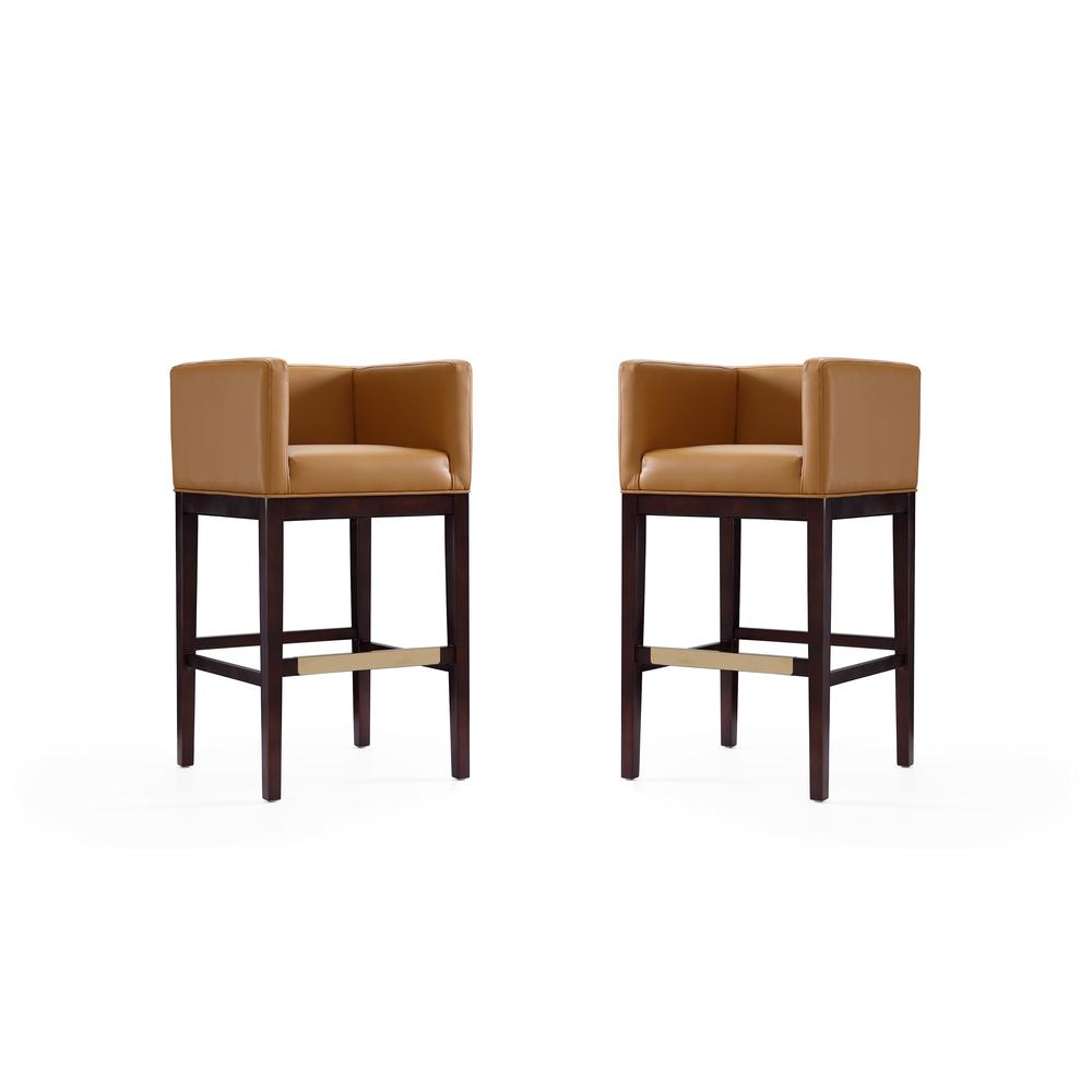Kingsley Barstool in Camel and Dark Walnut. Picture 6