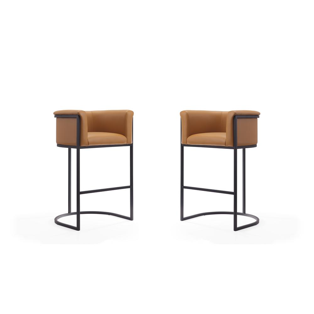 Cosmopolitan Barstool in Camel and Black (Set of 2). The main picture.