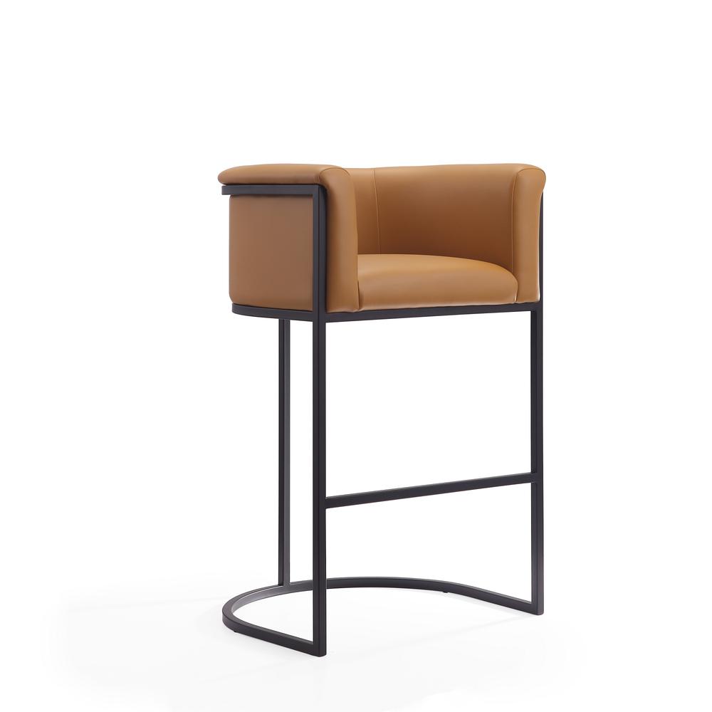 Cosmopolitan Barstool in Camel and Black (Set of 2). Picture 3