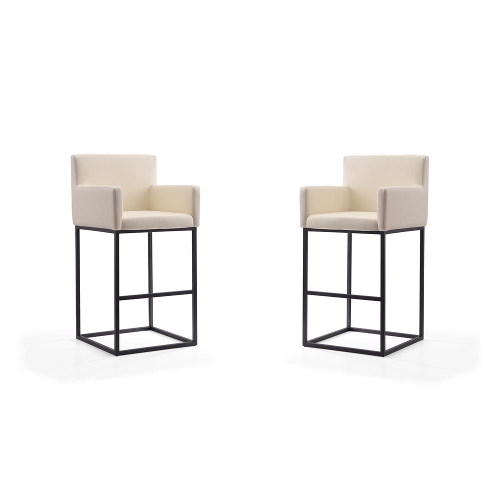 Ambassador Barstool in Cream and Black (Set of 2). The main picture.