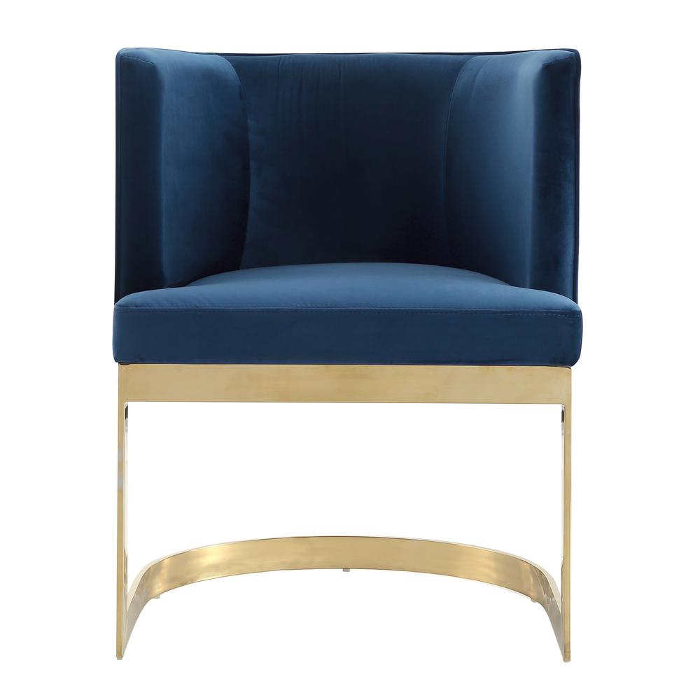 Aura Dining Chair in Royal Blue and Polished Brass (Set of 2). Picture 4