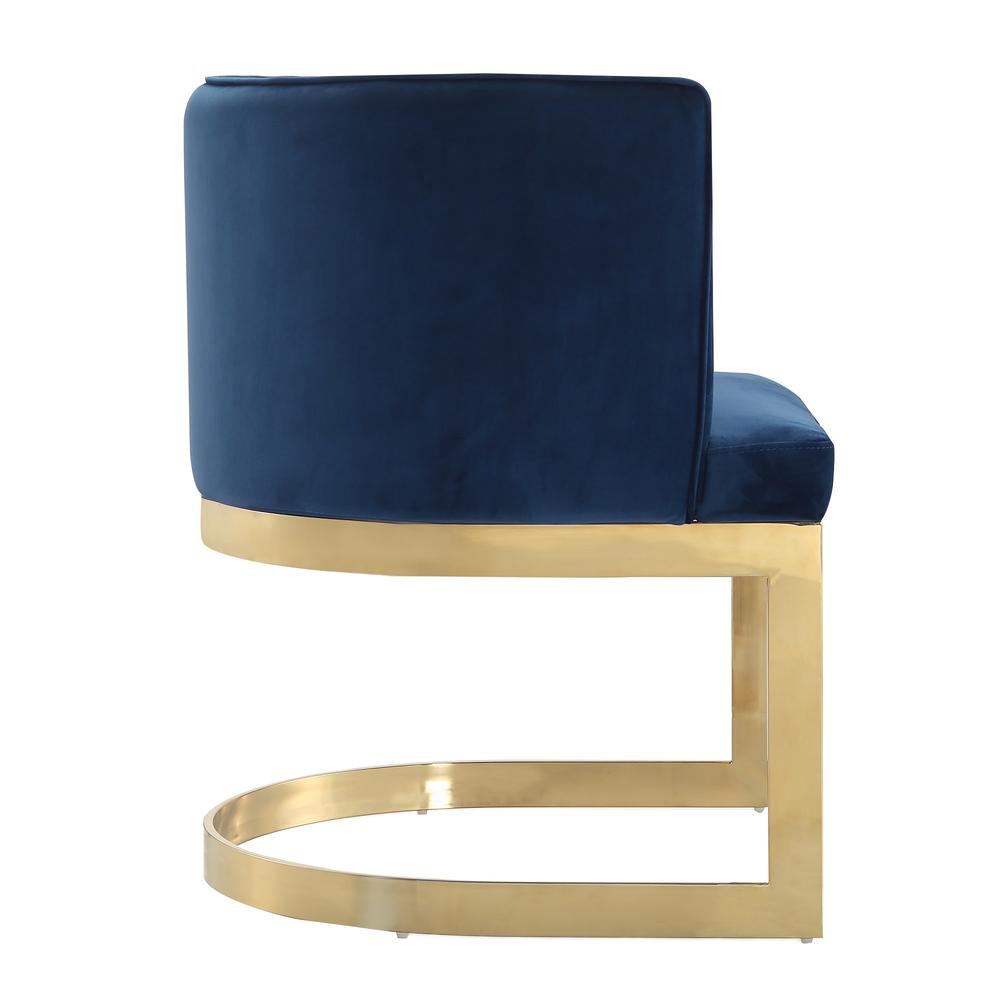 Aura Dining Chair in Royal Blue and Polished Brass (Set of 2). Picture 5