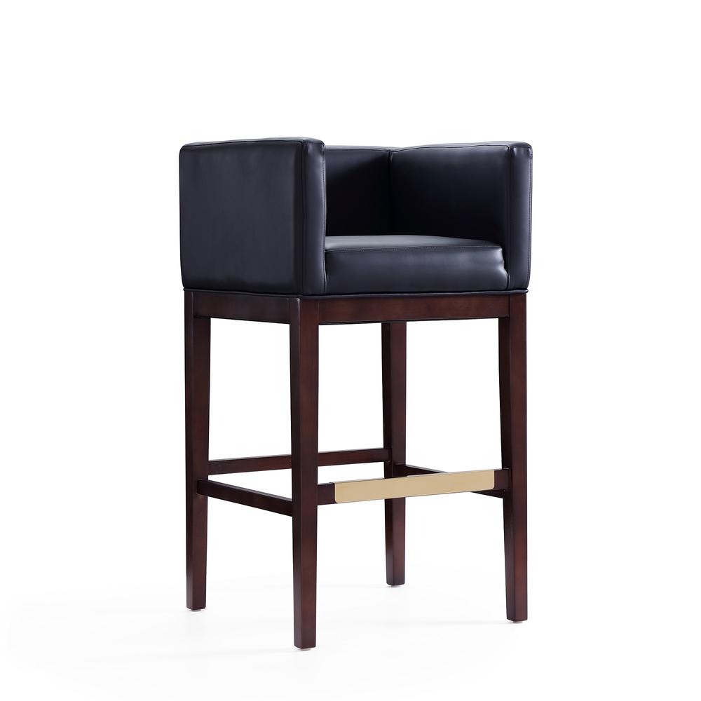 Kingsley Barstool in Black and Dark Walnut (Set of 3). Picture 2