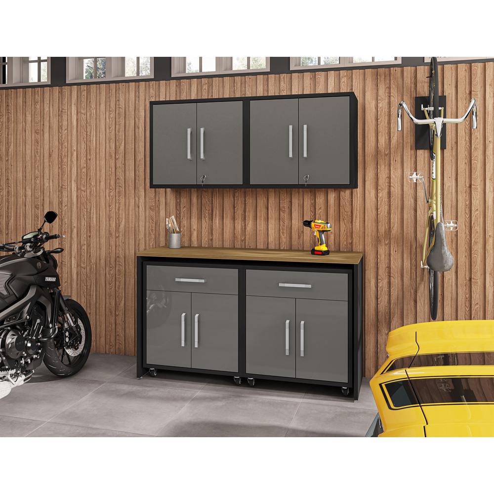 Eiffel 5-Piece Garage Storage Set in Matte Black and Grey. Picture 21