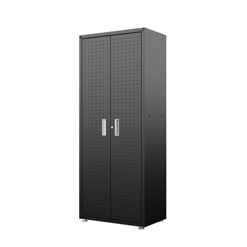 Fortress Textured Metal 75.4" Garage Cabinet with 4 Adjustable Shelves in Charcoal Grey. Picture 6