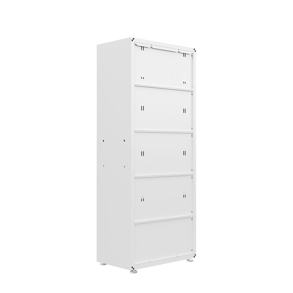 Fortress Textured Metal 75.4" Garage Cabinet with 4 Adjustable Shelves in White. Picture 6